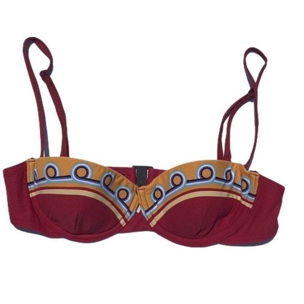 Onia Red/Yellow‎ Print Dalia Style Bikini Top